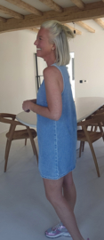 PIEN sleeveless jeans dress midi blue