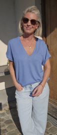 INA viscose tee jeans blue
