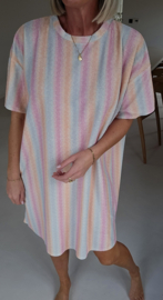 VERO striped terry dress pastel