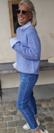 SILA striped shirt knit melêe blue