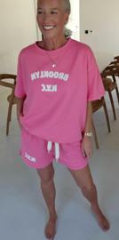 BROOKLYN NYC sweatshirt set pink