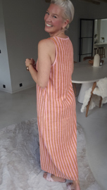 DOLLY striped sponge maxi dress pink
