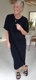 MANDIE soft velvet maxi dress black