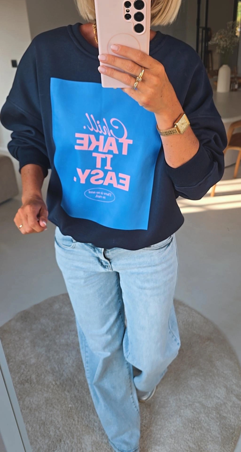 TAKE IT EASY sweatshirt navy