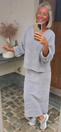 MANDA velvet set soft grey