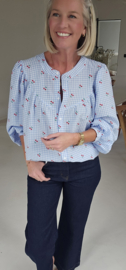 CHERRY cotton blouse blue