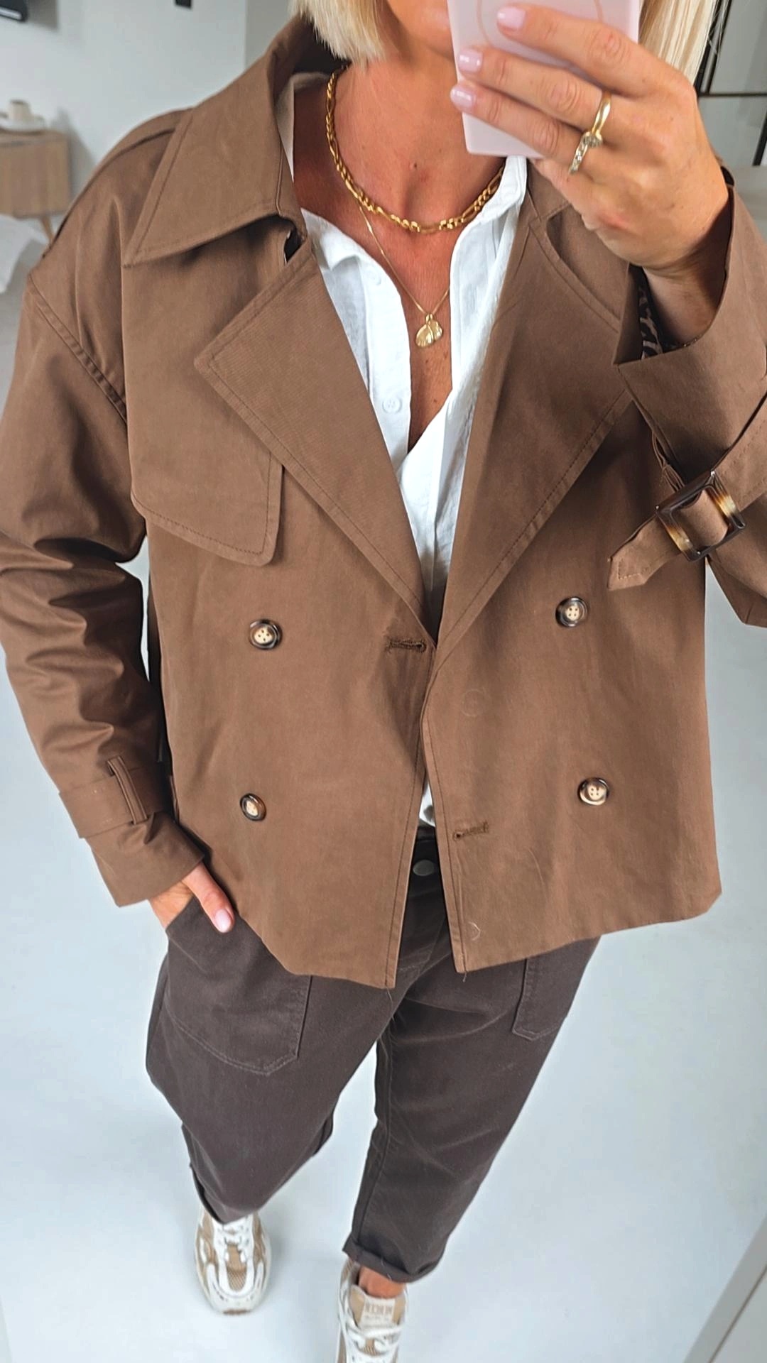 IEZE trench coat chocolat