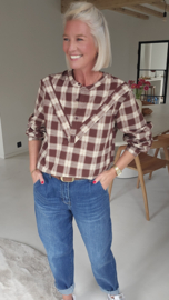 SENA checkered blouse chocolat