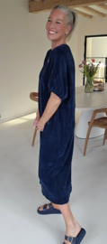MANDIE soft velvet maxi dress navy