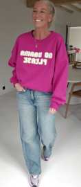 NO DRAMA PLEASE soft sweatshirt aubergine