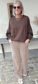 ZITA soft corduroy pants taupe