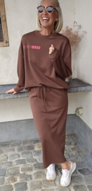 LOVELY sweatshirt skirt chocolat