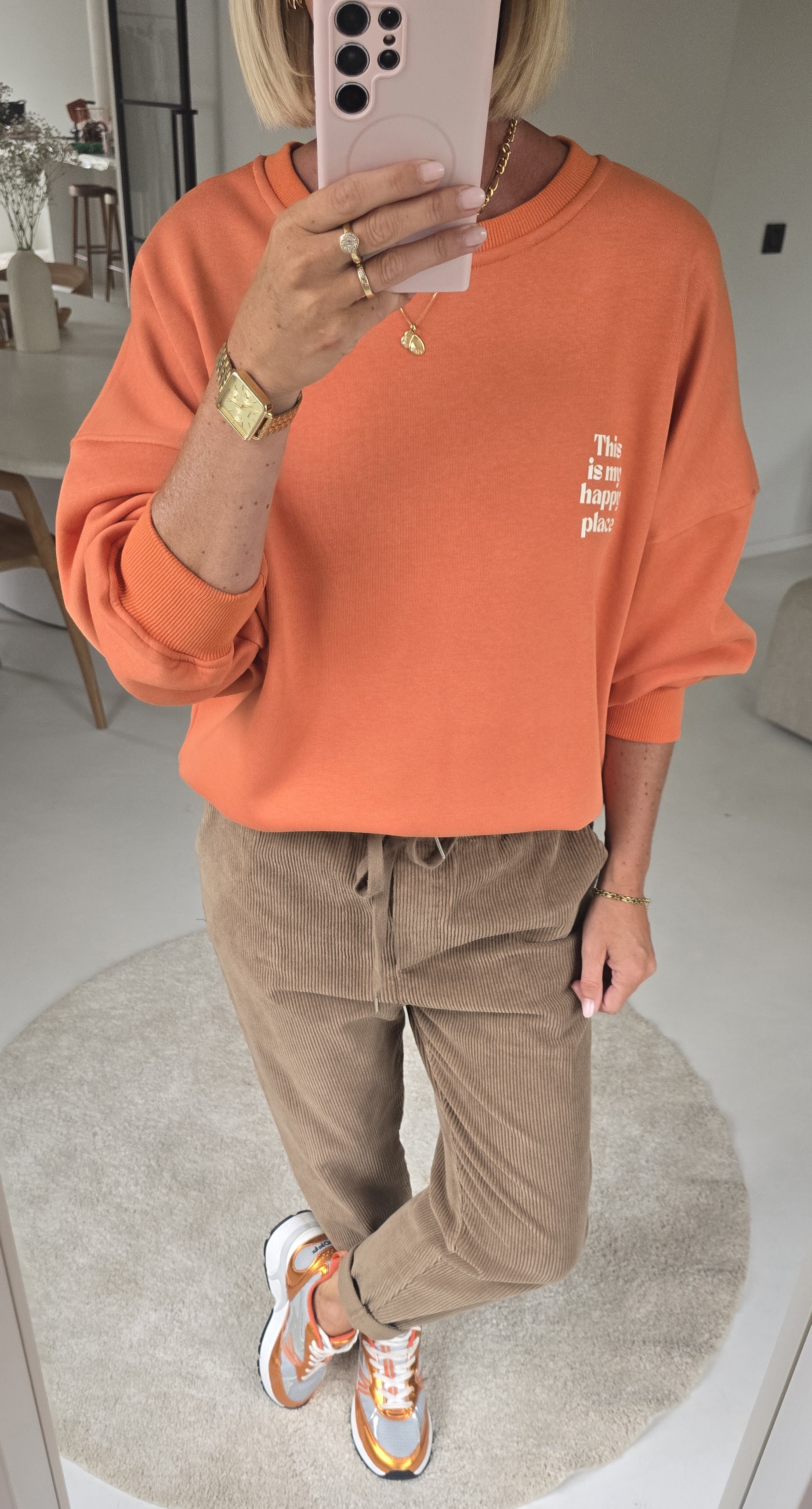 THIS IS MY HAPPY PLACE sweatshirt orange