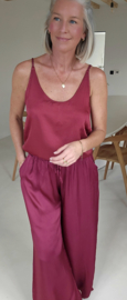 SALLI satin loose pants burgundy