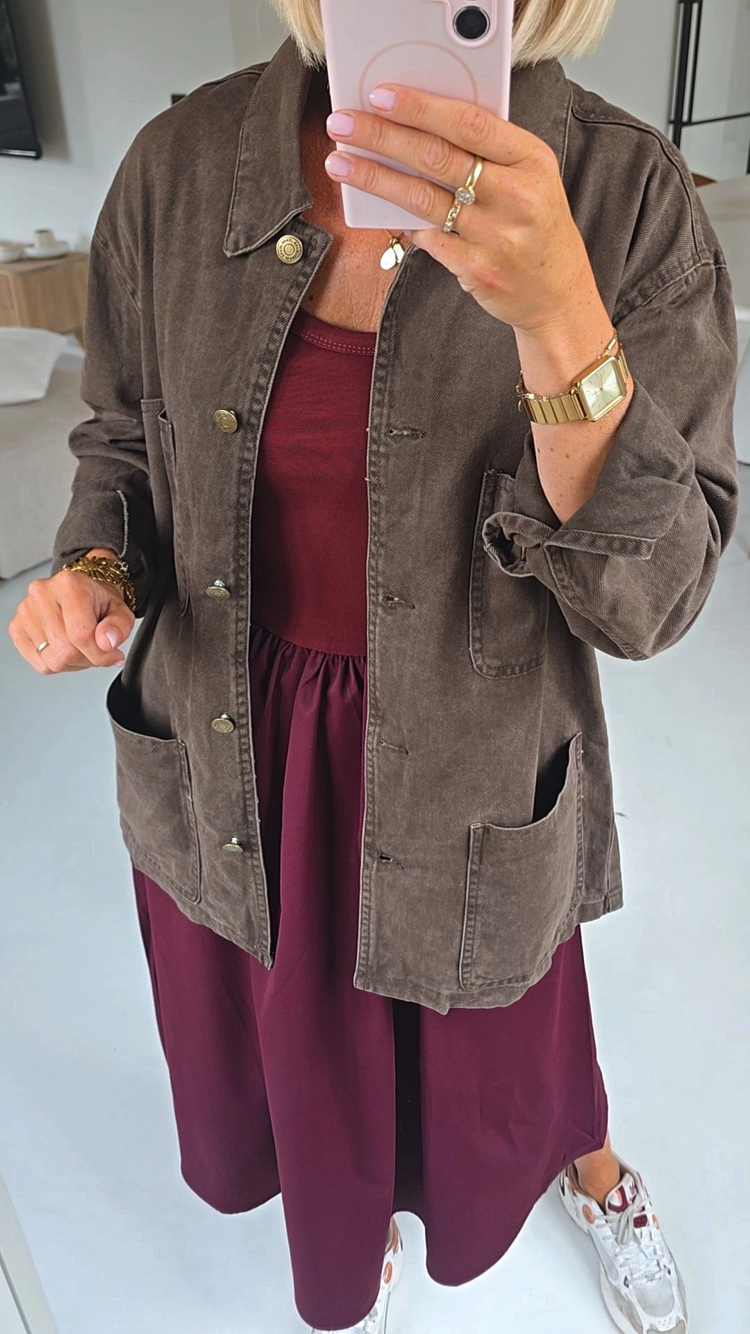 FELINE oversized cotton jacket chocolat