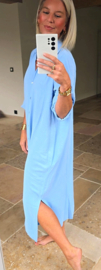 RHEA maxi shirt dress pastel blue