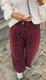 MARIA wide leg jeans burgundy