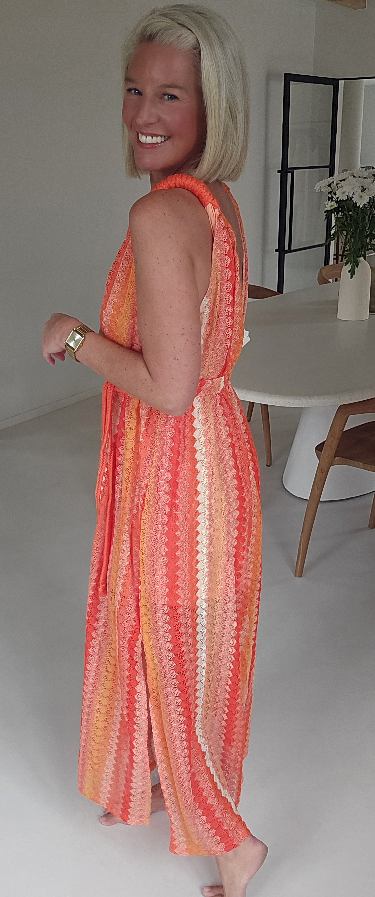 CANDICE 2 maxi crochet dress orange
