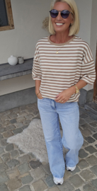 AYLIN oversized striped T-shirt beige