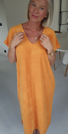 DIDI maxi terry T-shirt dress orange v-neck