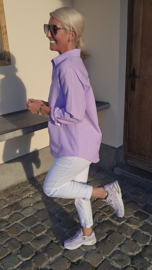 AVA basic cotton shirt lilac