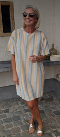VERO striped terry dress khaki