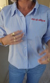 OUT OF THE OFFICE striped shirt blue