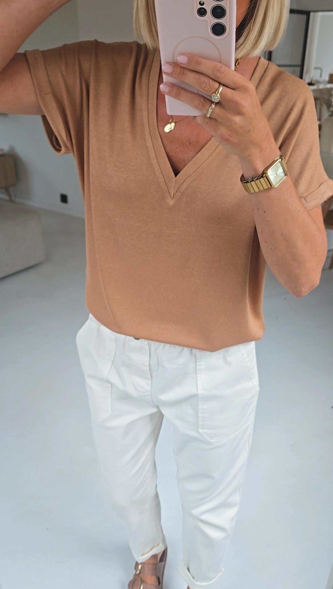 INA viscose tee camel