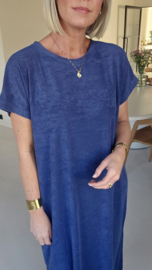 DIDI maxi terry T-shirt dress navy