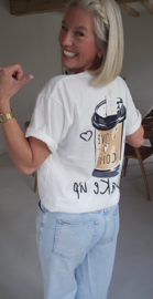I LOVE COFFEE cotton T-shirt white