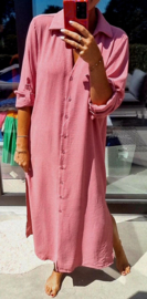RHEA maxi shirt dress softer old pink