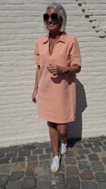 THE PERFECT JEANS 2 short-sleeved dress peach