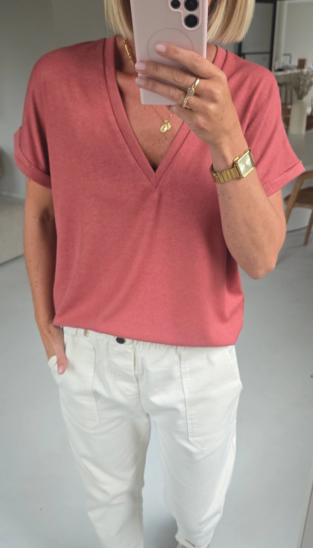 INA viscose tee old pink