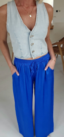 SALLI satin loose pants kobalt blue