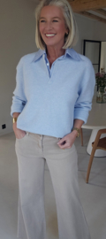 CAMILLE summer shirt knit pastel blue