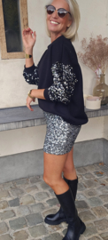 BLISS mini glitter skirt silver