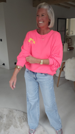 ICONIC CLUB sweatshirt neon coral