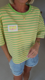 SMILE striped T-shirt green