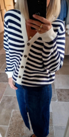 TESSY striped knit cardigan navy