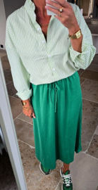 GINNI striped green cotton blouse