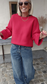 ANDREA fleece sweatshirt red