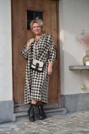 DORI checkered maxi dress black curvy line