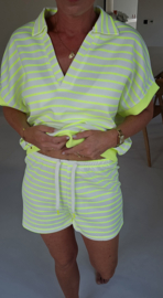 ELLIE striped set neon yellow