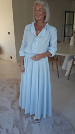 ROMIE checkered cotton set blue