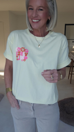GOOD VIBES ONLY cotton T-shirt pastel yellow