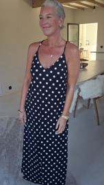 EMILIA polka maxi dress black