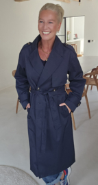 MEYLI maxi trench coat navy
