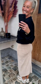 JANETTE velours maxi skirt beige