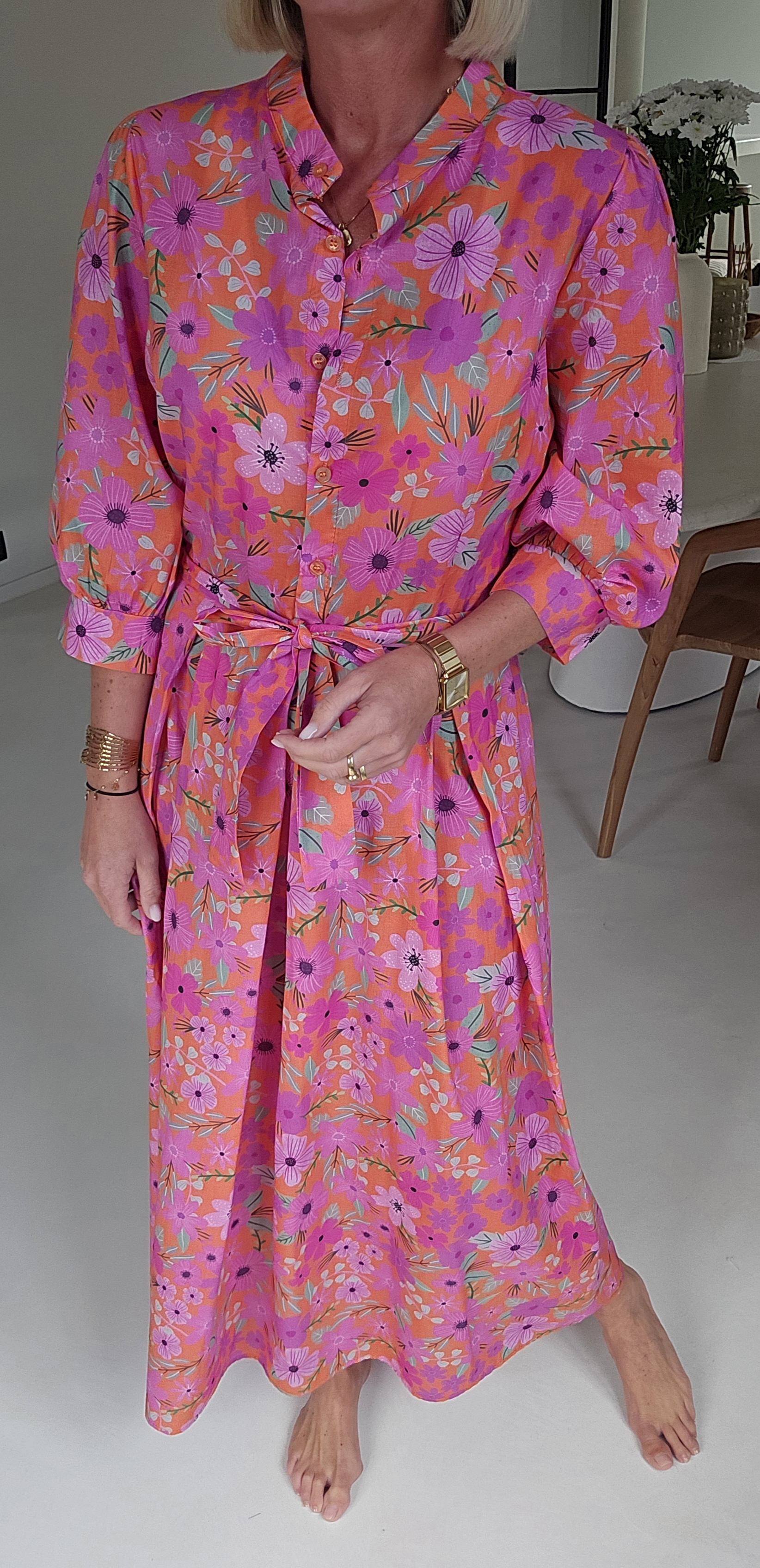 FLOWER maxi cotton dress