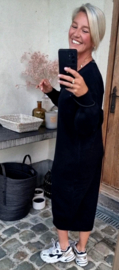 LYNA maxi knit dress black